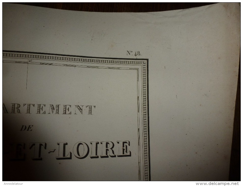 1836 Carte Atlas Départemental De La France  (MAINE Et LOIRE) Par Dufour,   Chez Basset (Paris) - Geographical Maps