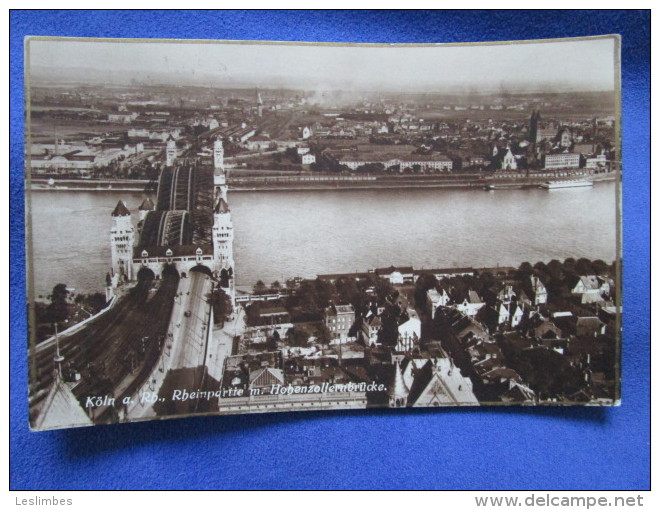 Koln A. Rh., Rheinpartie M. Hohenzollernbrucke. Schroder 508. Voyage 1927. - Koeln