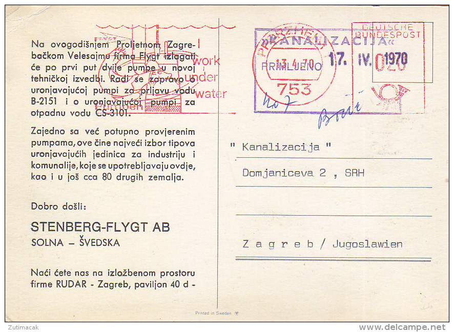 Solna - Stenberg Flyght AB Advertising Postcard - Sweden