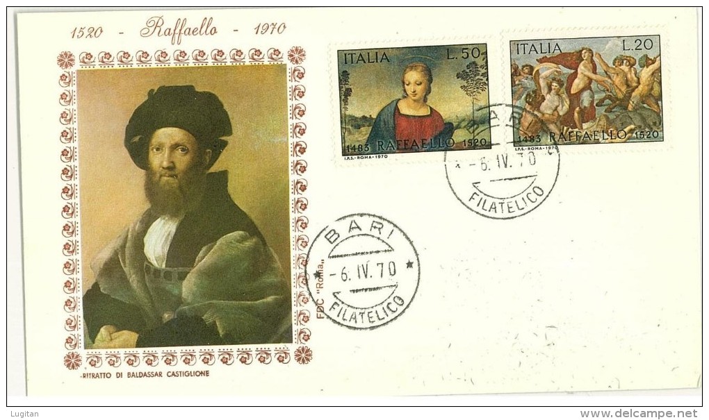 FDC  ROMA  - ITALIA REPUBBLICA  -  RAFFAELLO  - ANNO 1970   FIRST DAY COVER - BASSA TIRATURA - FDC