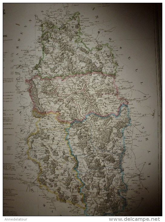 1836 Carte Atlas départemental de la France (MEUSE) par Dufour, chez Basset (Paris)