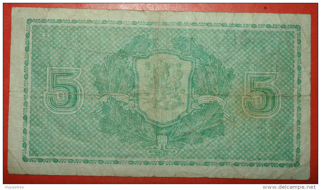 * TYPE II: FINLAND ★ 5 MARKS 1939! Ryti/Wahlman LOW START &#9733; NO RESERVE! - Finnland