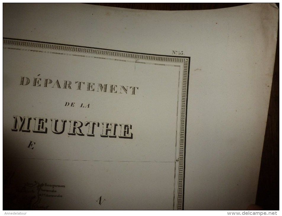 1856 Grde Carte Ancienne Réhaussée Couleurs :par A H Dufour ,  Département De La  MEURTHE  Avec Notices Hist. Et Stat. - Cartes Géographiques