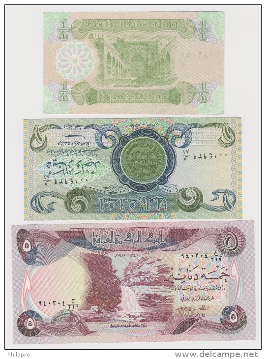 IRAK   3  BANKNOTES     VF ++  Ref  620 - Iraq