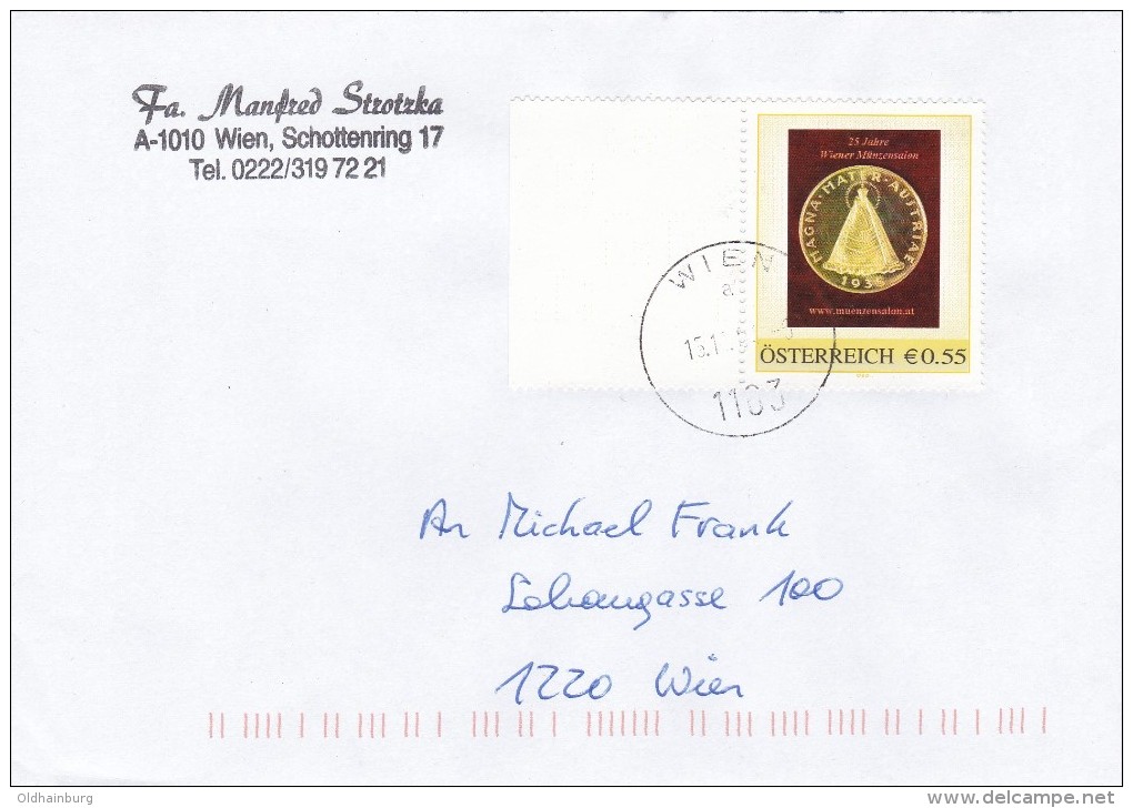 1307z2: Personalisierte Marke Aus Österreich: Wiener Münzensalon- Magna Mater, Gest. 13.11.2004 Postamt 1103 Wien - Personalisierte Briefmarken