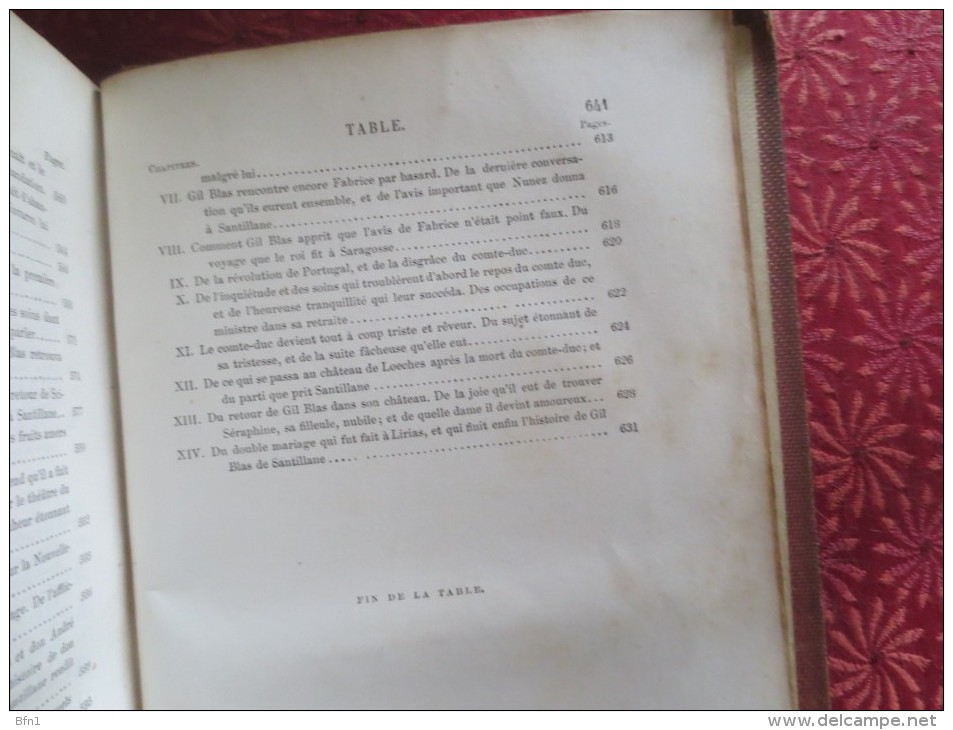 HISTOIRE DE GI BLAS DE SANTILLANE PAR LE SAGE 1868- PRIS FURNE