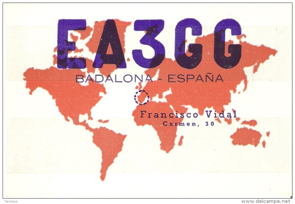 QSL POSTAL DE RADIO AFICIONADO DE FRANCISCO VIDAL EN BADALONA DEL AÑO 1950 - Otros & Sin Clasificación