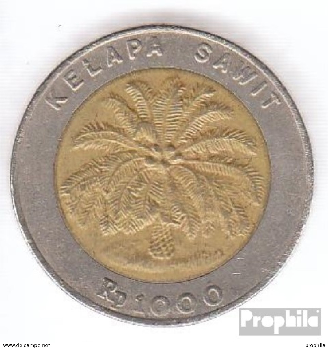 Indonesien KM-Nr. : 56 2000 Vorzüglich Bimetall Vorzüglich 2000 1000 Rupien Palme - Indonesien