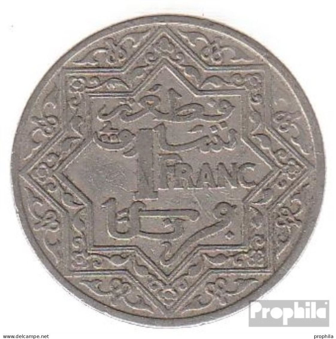 Marokko KM-Nr. : 36 1921 Sehr Schön Nickel Sehr Schön 1921 1 Franc Stern - Marruecos