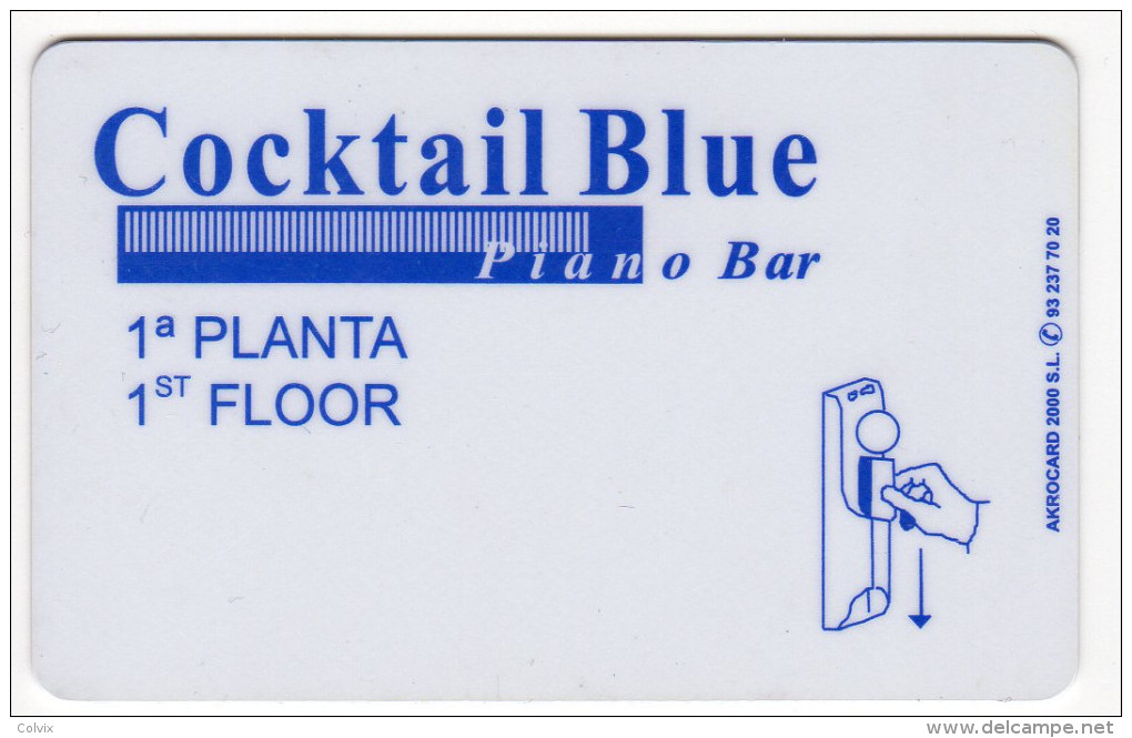 CLEF D´HOTEL COCKTAIL BLUE Piano Bar - Clés D'hôtel