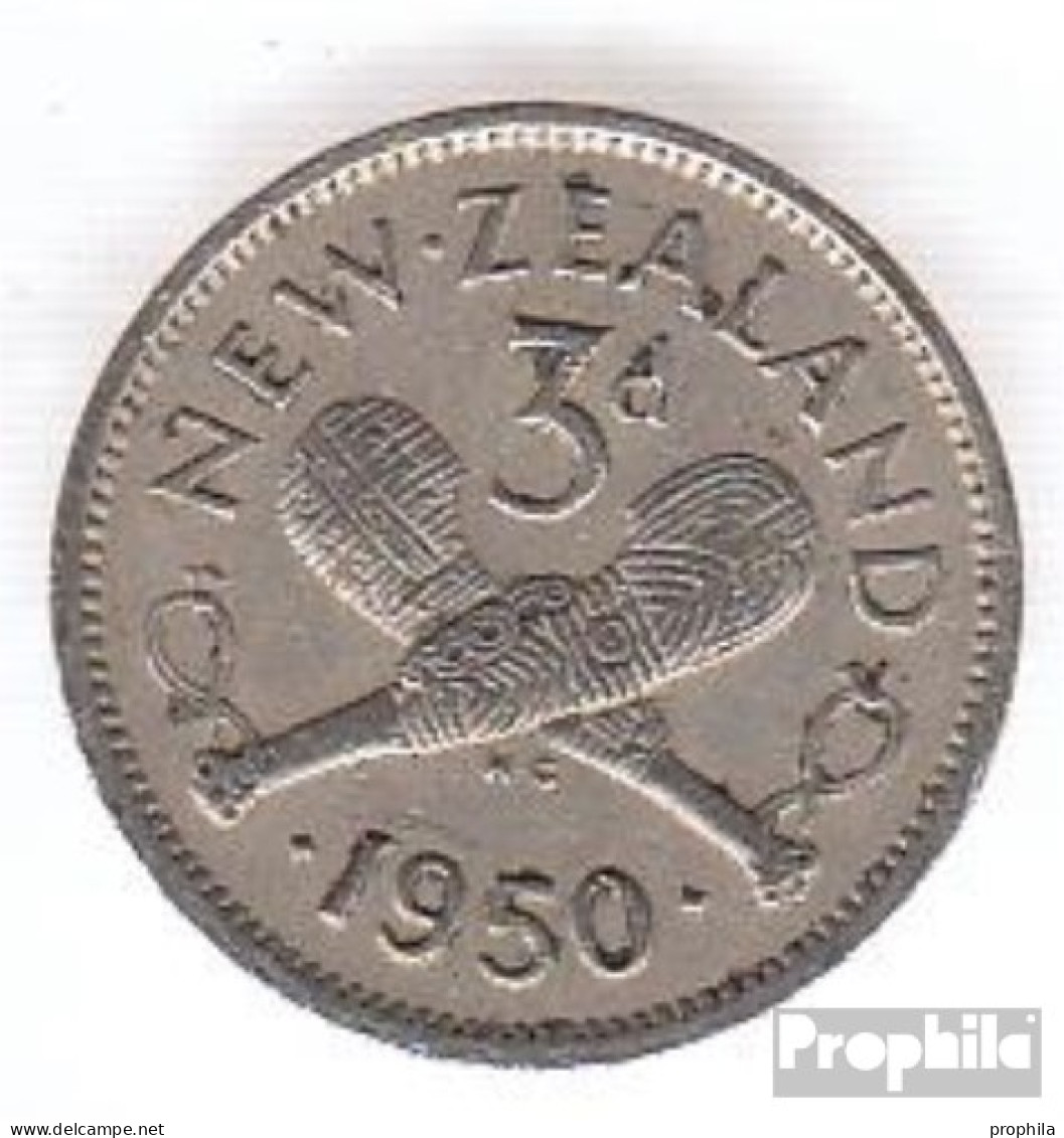 Neuseeland KM-Nr. : 15 1950 Sehr Schön Kupfer-Nickel Sehr Schön 1950 3 Pence George VI. - Neuseeland