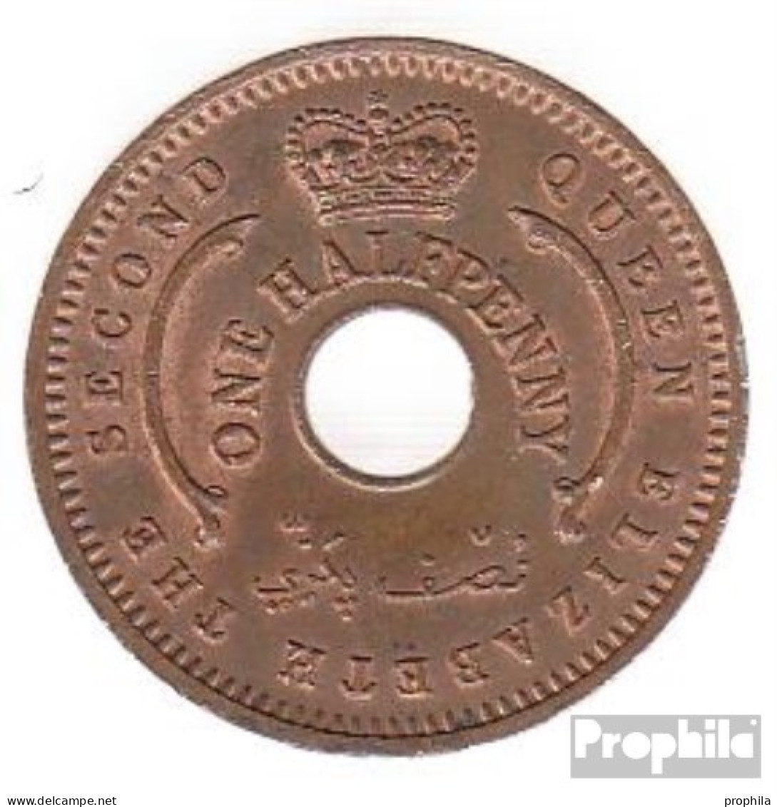 Nigeria KM-Nr. : 1 1959 Stgl./unzirkuliert Bronze Stgl./unzirkuliert 1959 1/2 Penny Elizabeth II. - Nigeria