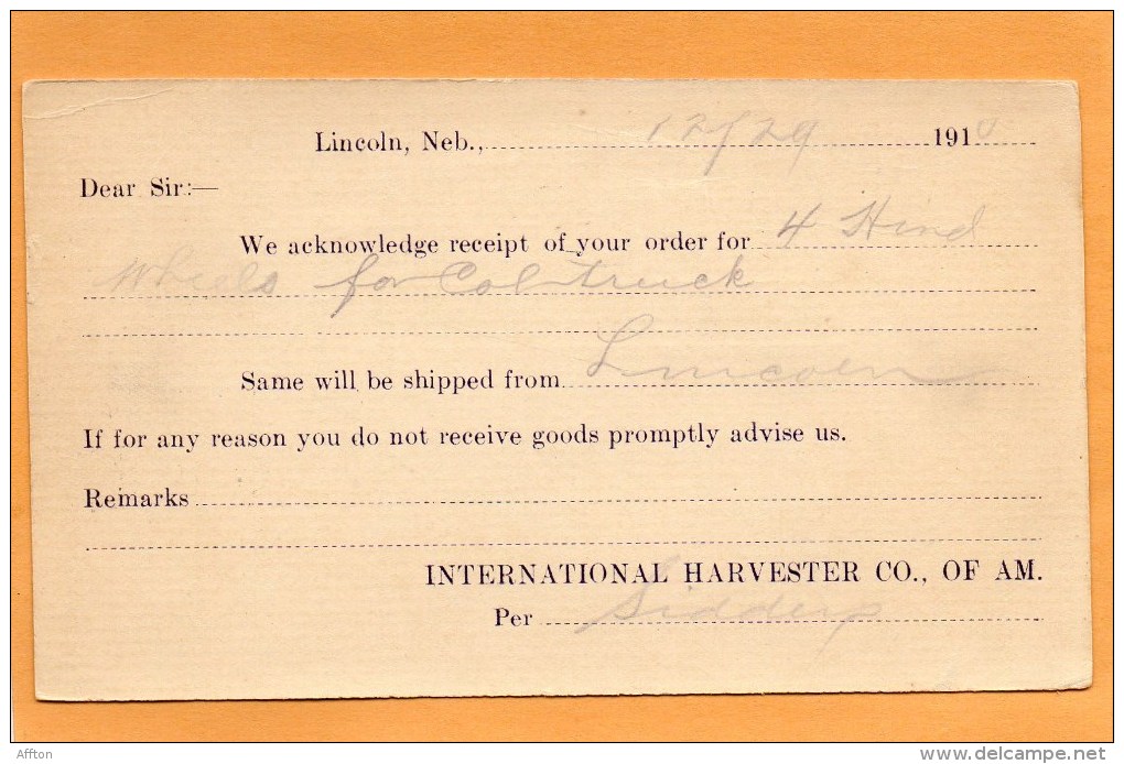 United States 1910 Card Mailed - 1901-20