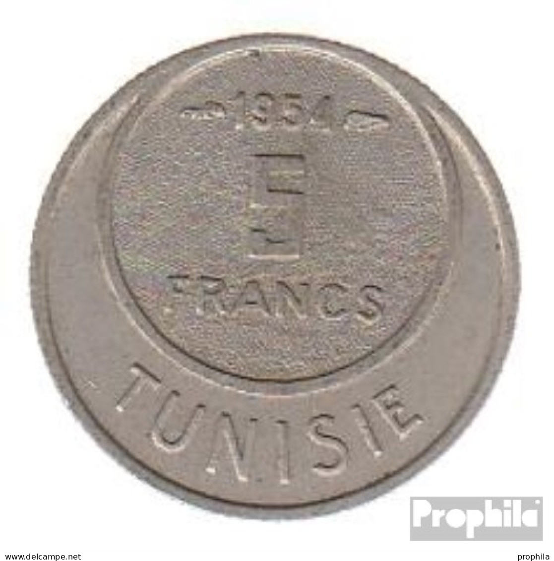 Tunesien KM-Nr. : 277 1957 Stgl./unzirkuliert Kupfer-Nickel Stgl./unzirkuliert 1957 5 Francs Mond - Tunesien