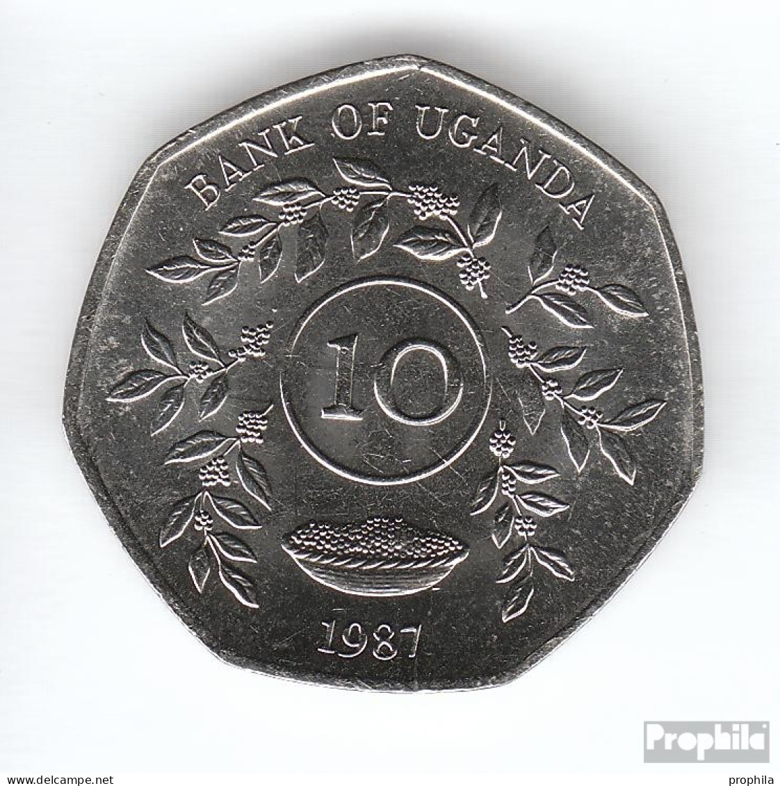 Uganda KM-Nr. : 30 1987 Stgl./unzirkuliert Stahl, Nickel Plattiert Stgl./unzirkuliert 1987 10 Shillings Wappen - Uganda