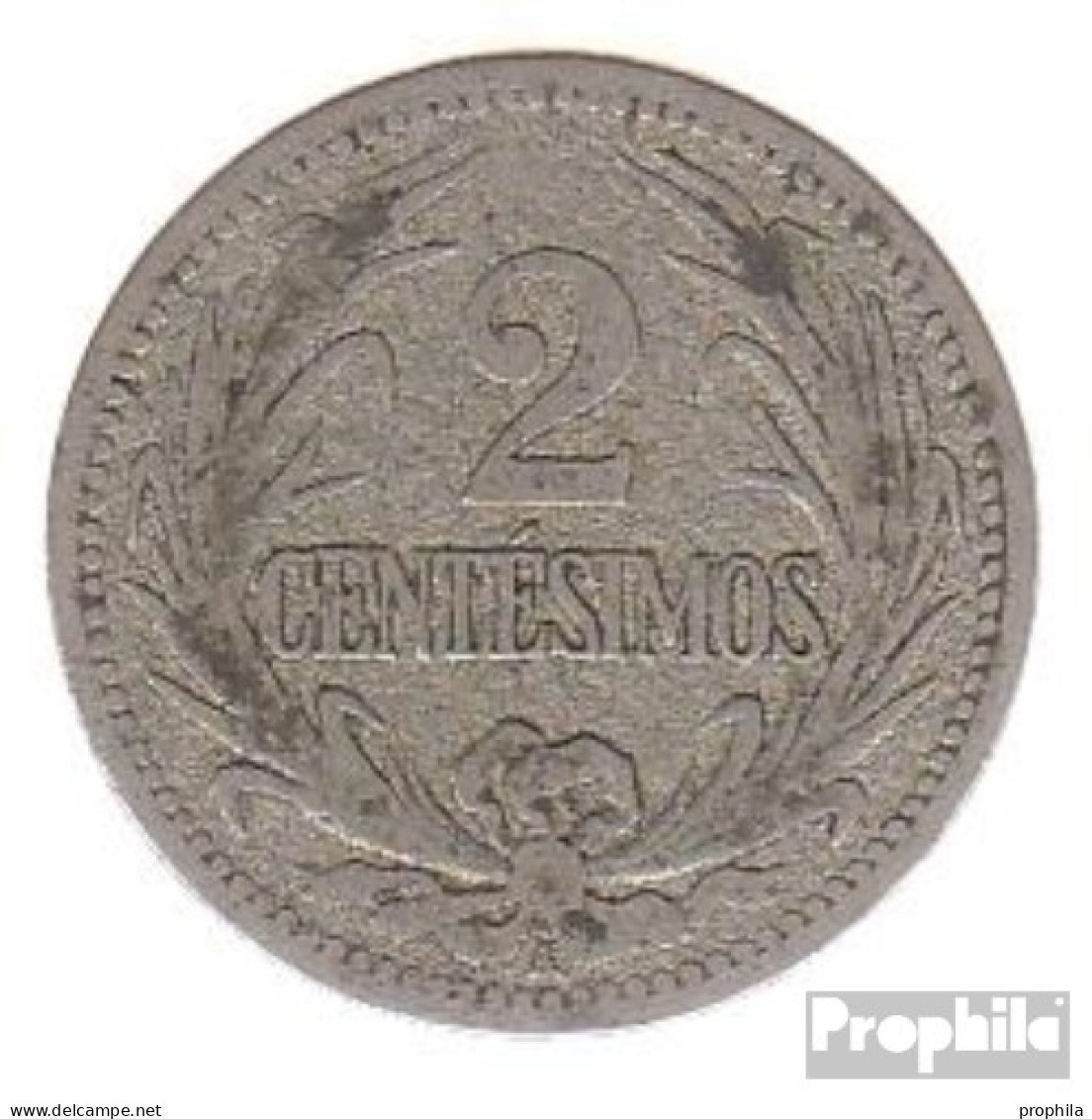 Uruguay KM-Nr. : 20 1909 Sehr Schön Kupfer-Nickel Sehr Schön 1909 2 Centesimos Sonne - Uruguay