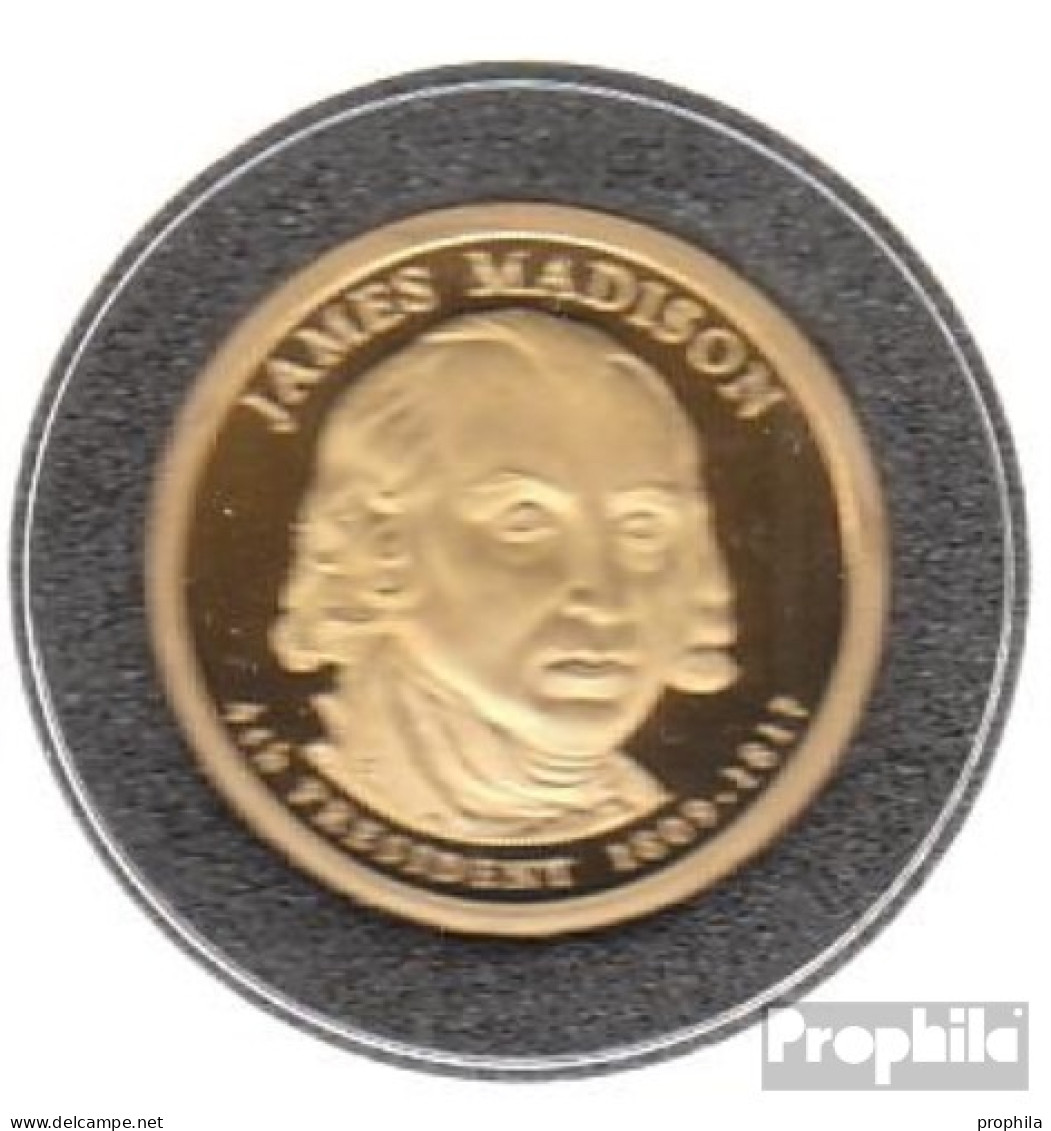 USA KM-Nr. : 404 2007 S Polierte Platte Kupfer, Nickel-Me Plattiert Polierte Platte 2007 1 Dollar James Madison - 2007-…: Presidents