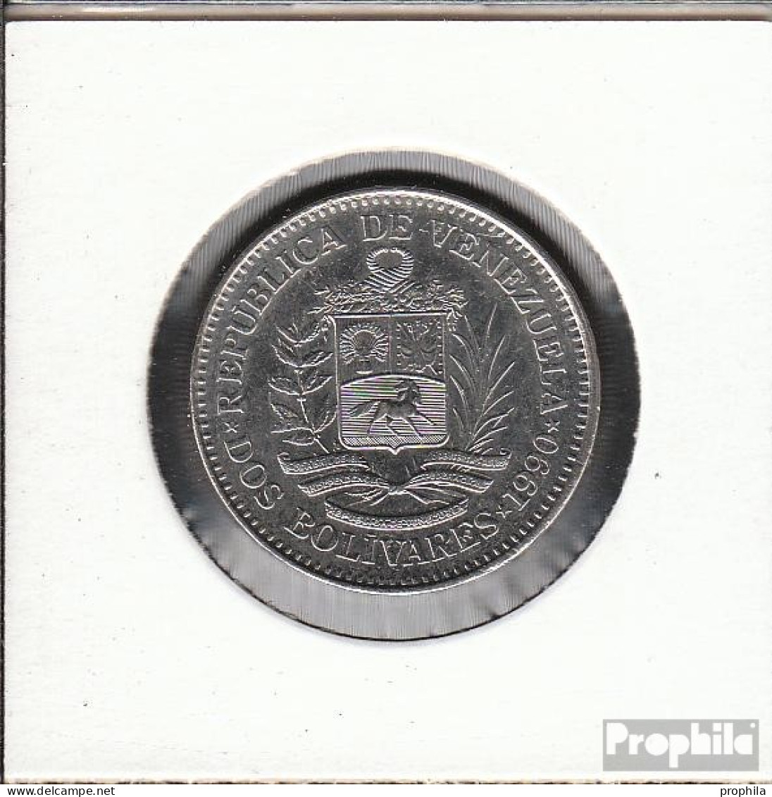 Venezuela KM-Nr. : 43 1990 Vorzüglich Stahl, Nickel Plattiert Vorzüglich 1990 2 Bolivares Wappen - Venezuela