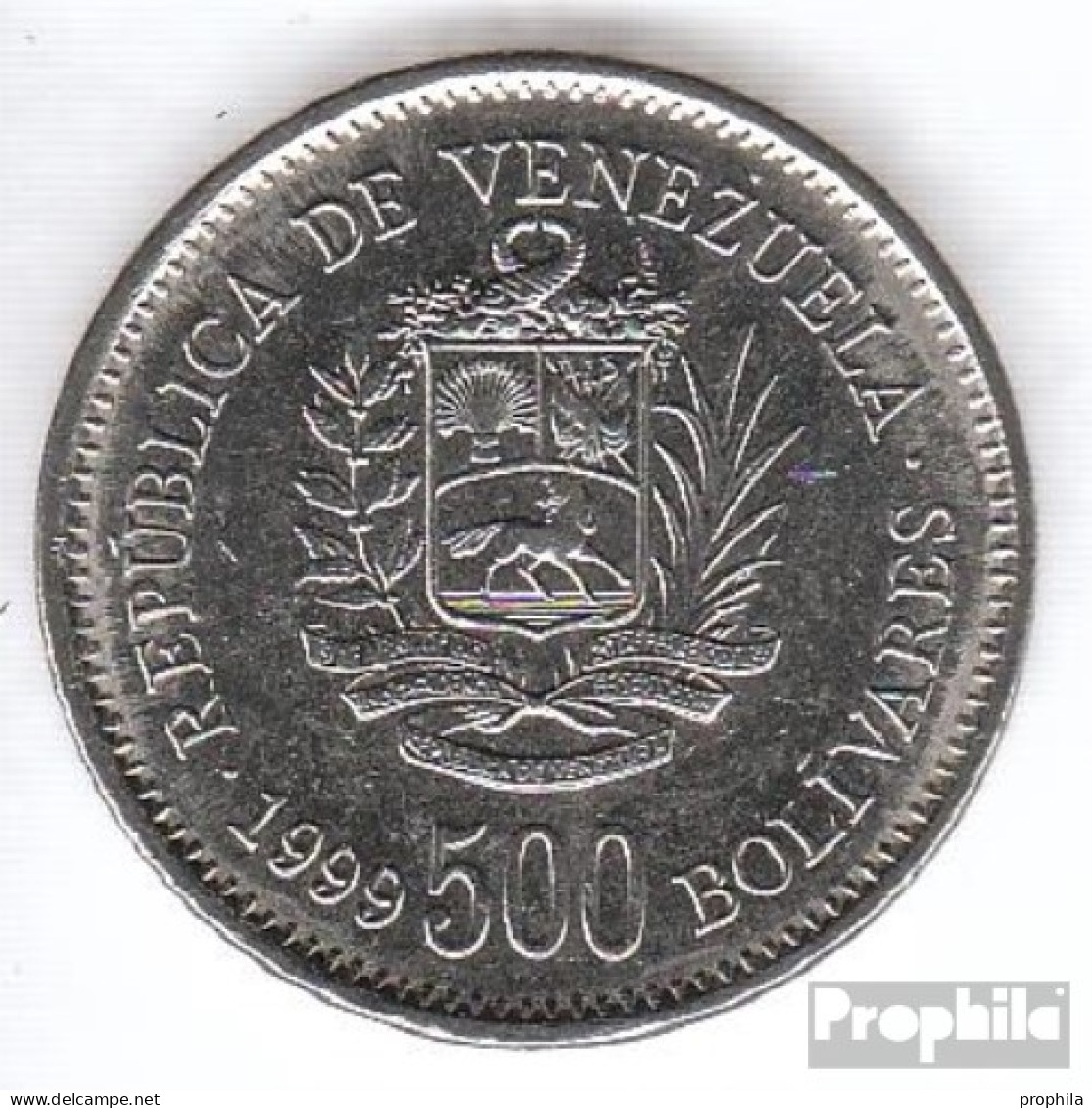 Venezuela KM-Nr. : 79 1999 Vorzüglich Stahl, Nickel Plattiert Vorzüglich 1999 500 Bolivares Wappen - Venezuela