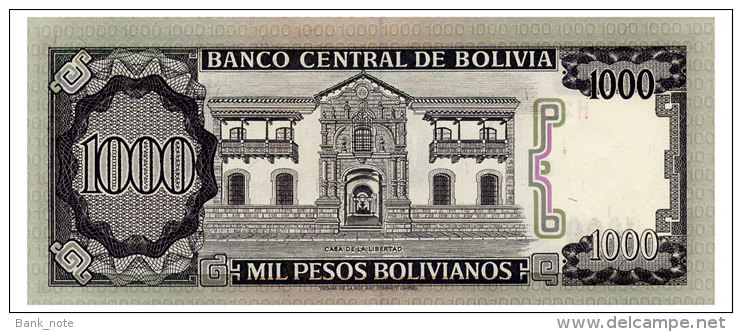 BOLIVIA 1000 PESOS BOLIVIANOS 1982 Pick 167 Unc - Bolivia