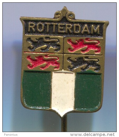 ROTTERDAM - Holland Netherlands, Blason, Coat Of Arms, Vintage Pin Badge - Cities