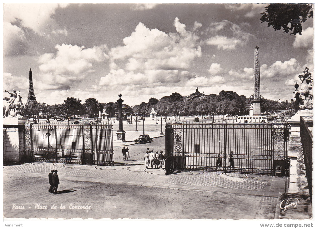 Francia--Paris--1966--Place De La Concorde--Tour Eiffel--Obelisque - Plazas