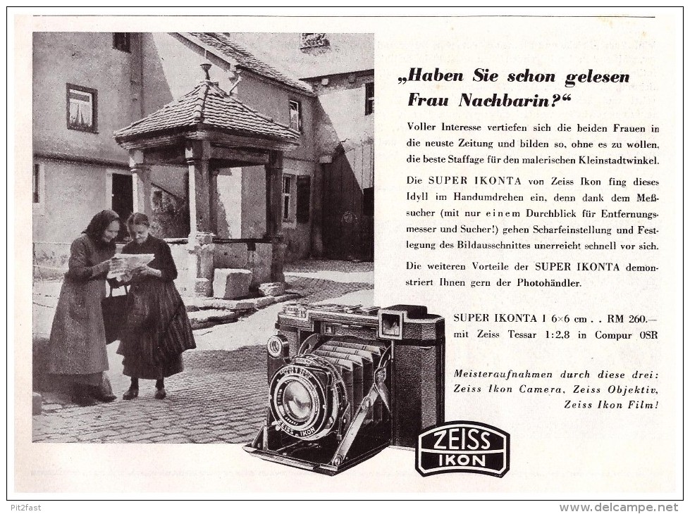 Original Werbung - 1941 - Zeiss Ikon , Photoapparat , Photographie , Kamera , Camera !!! - Fototoestellen