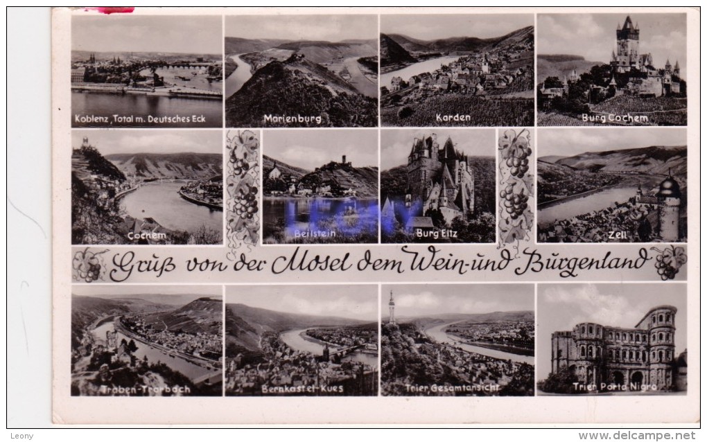 CPSM 9X14  De  GRUSS Von Der MOSEL Dem WEIN Und BÜRGENLAND - Alf-Bullay