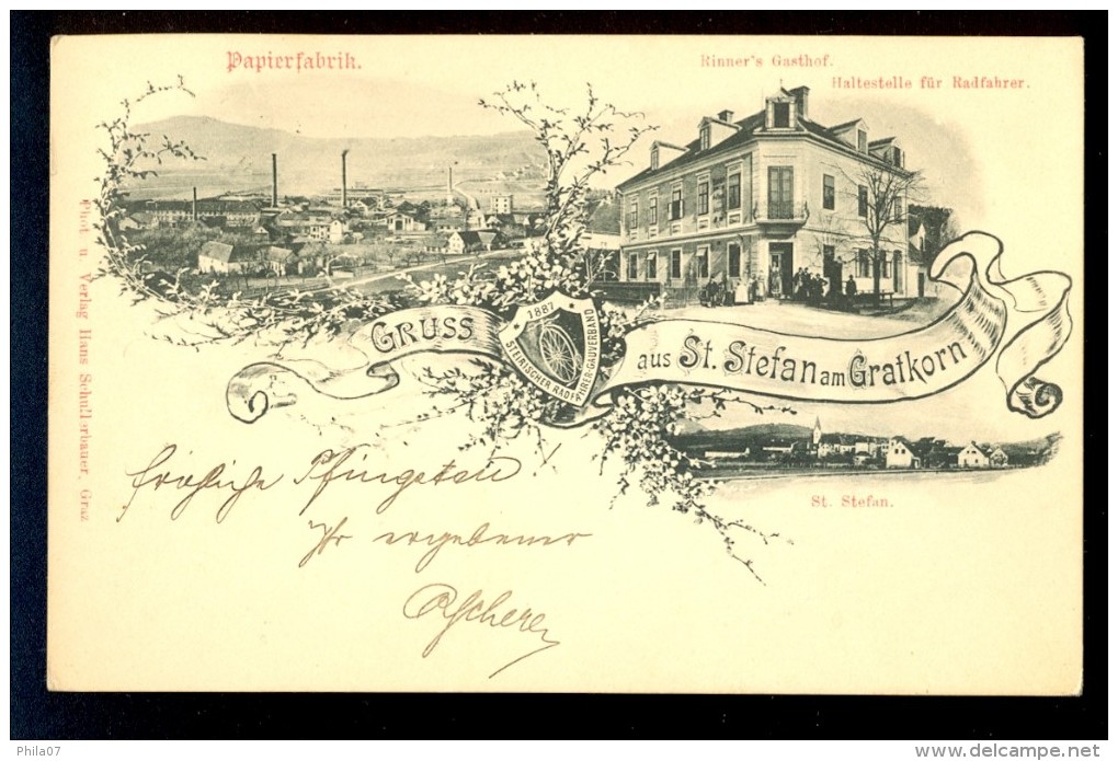 Gruss Aus St. Stefan Am Gratkorn - Papierfabrik / Verlag Hans Schullerbauer / Year 1899 / Old Postcard Circulated - Gratkorn