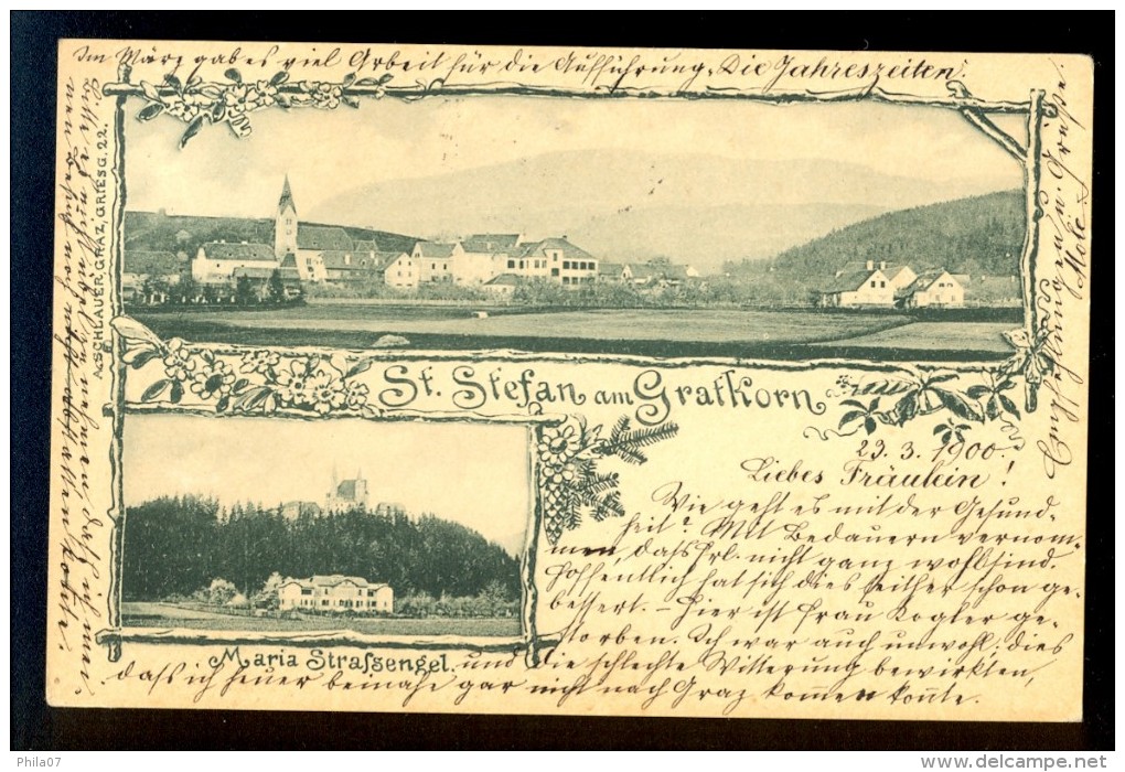 Gruss Aus St. Stefan Am Gratkorn / A. Schlauer / Year 1900 / Old Postcard Circulated - Gratkorn