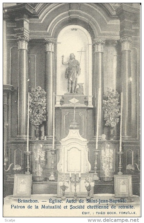 Branchon.  -  Eglise. - Autel De Saint-Jean Baptiste;  1903  Naar Gand - Eghezee