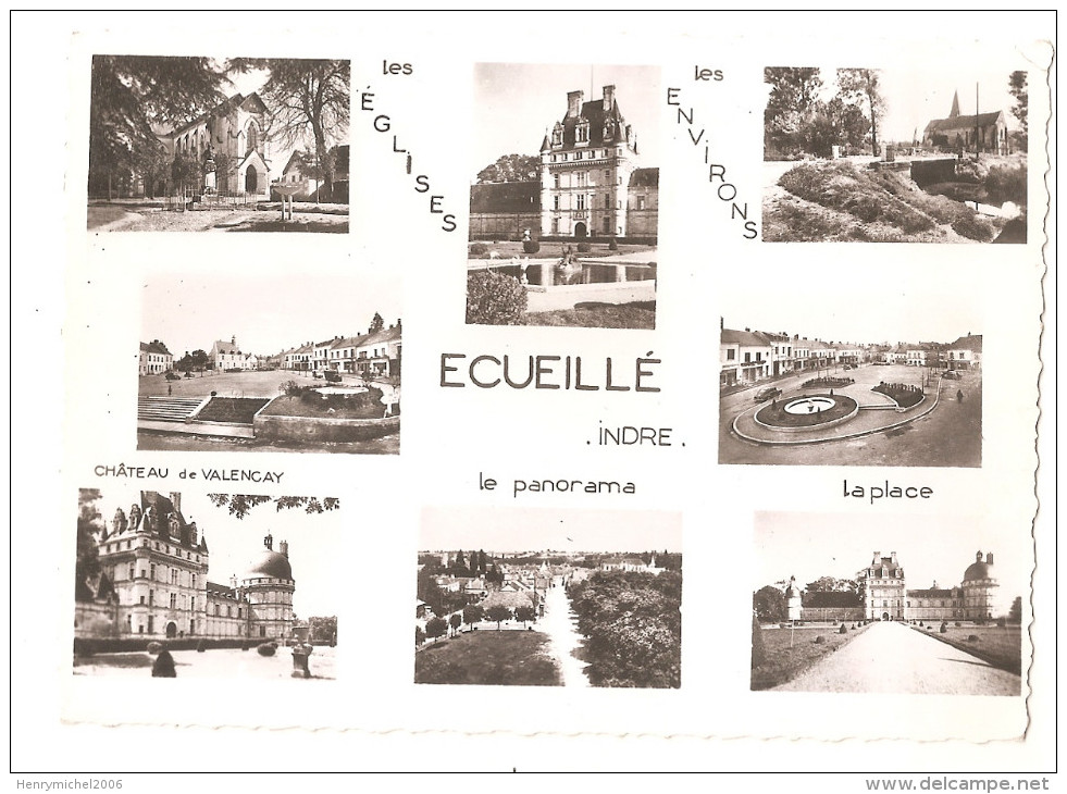 Indre - 36 - Ecueillé Multi Vues En 1955 - Autres & Non Classés