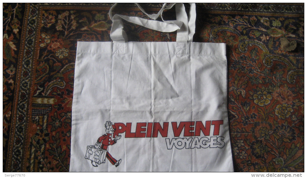 Spirou Sac Tissu FRANQUIN Plein Vent Voyages Dupuis SEPP 1987 à Ce Prix-là Partez Plus Souvent Pochette Emballage - Clothes