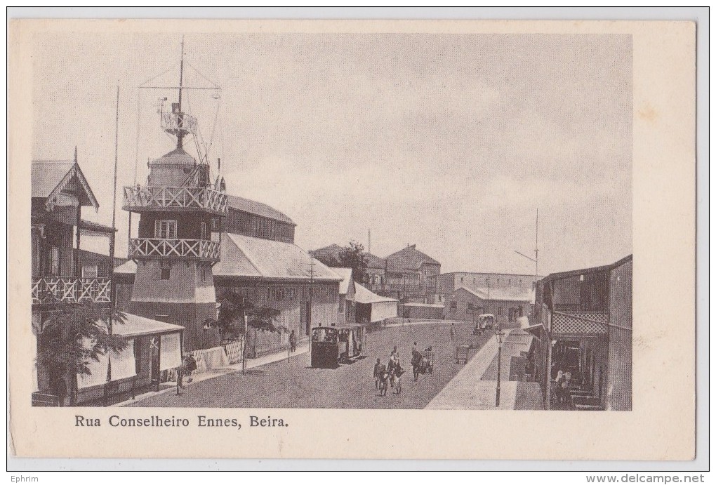 BEIRA - Mozambique - Moçambique - Rua Conseilheiro Ennes - Tram - Tramway - Early Rppc - Mozambique