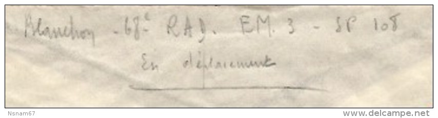 B261 - ETTENDORF Avec Correspondance - Février 1940 - Franchise Militaire - 68° RAD - EM 3 - SP 108 -Bas Rhin - - Lettres & Documents