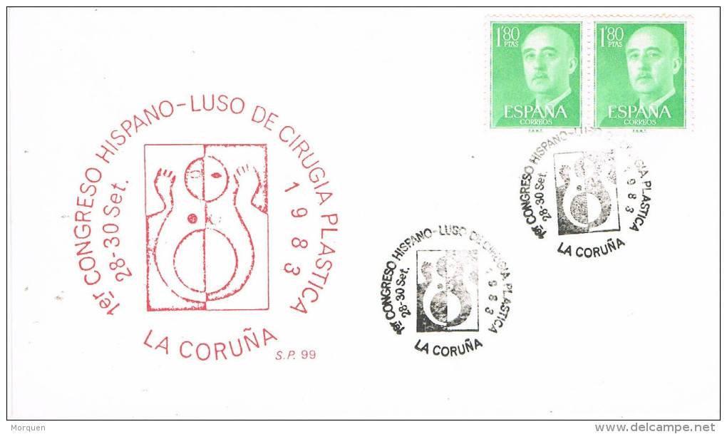 R 871. Tarjeta LA CORUÑA 1983. Medicina, Congreso Cirugia Plastica - Cartas & Documentos