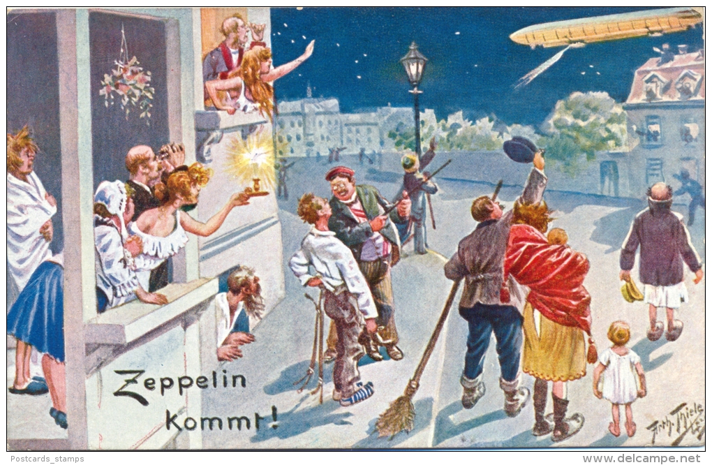 Zeppelin, Der Zepplin Kommt, Sign. Arthur Thiele - Thiele, Arthur