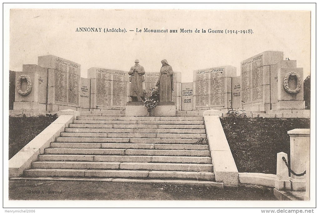 Ardèche - 07 - Annonay - Le Monument Aux Morts De La Guerre 14-18 - Annonay