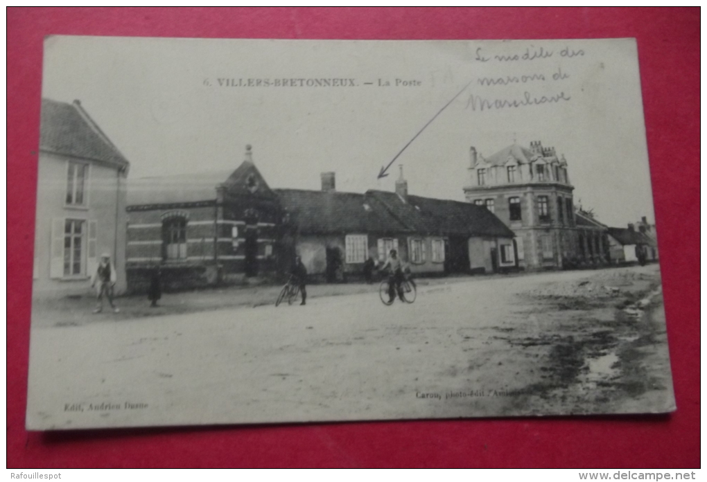 Cp Villers Bretonneux La Poste - Villers Bretonneux