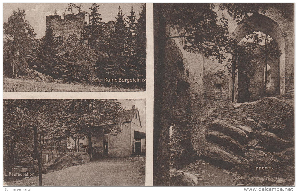 AK Sommerfrische Ruine Burgstein Mit Restauration Gasthof Bei Gutenfürst Stempel Kemnitz Plauen Oelsnitz Hof - Oelsnitz I. Vogtl.