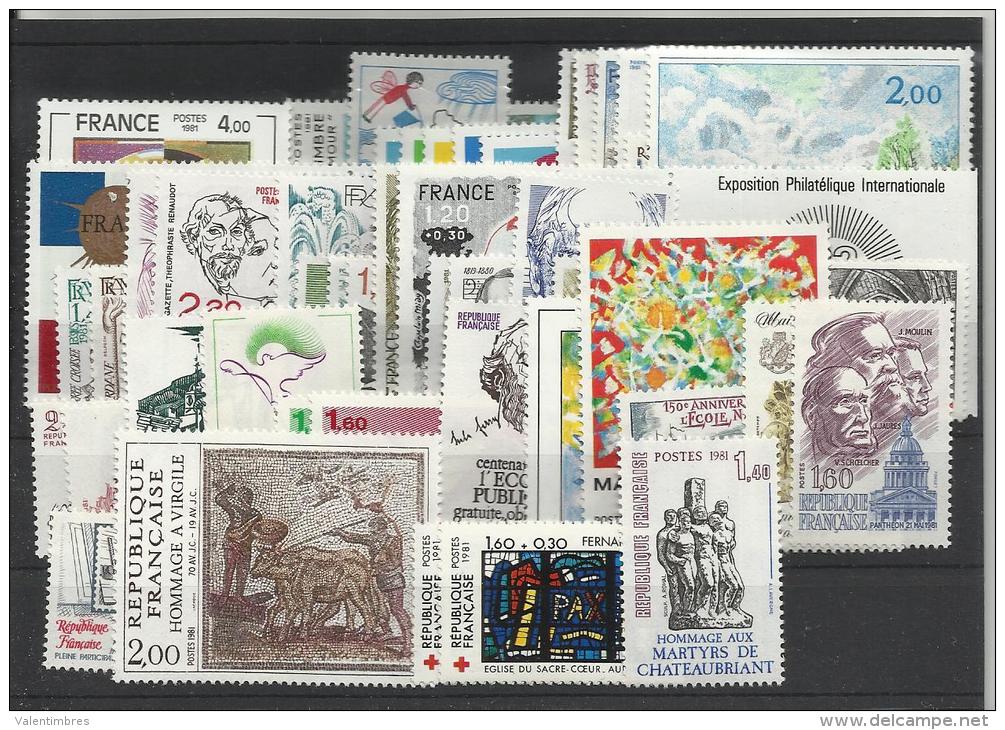 France Année Complète Neufs ** MNH  1981 - 1980-1989