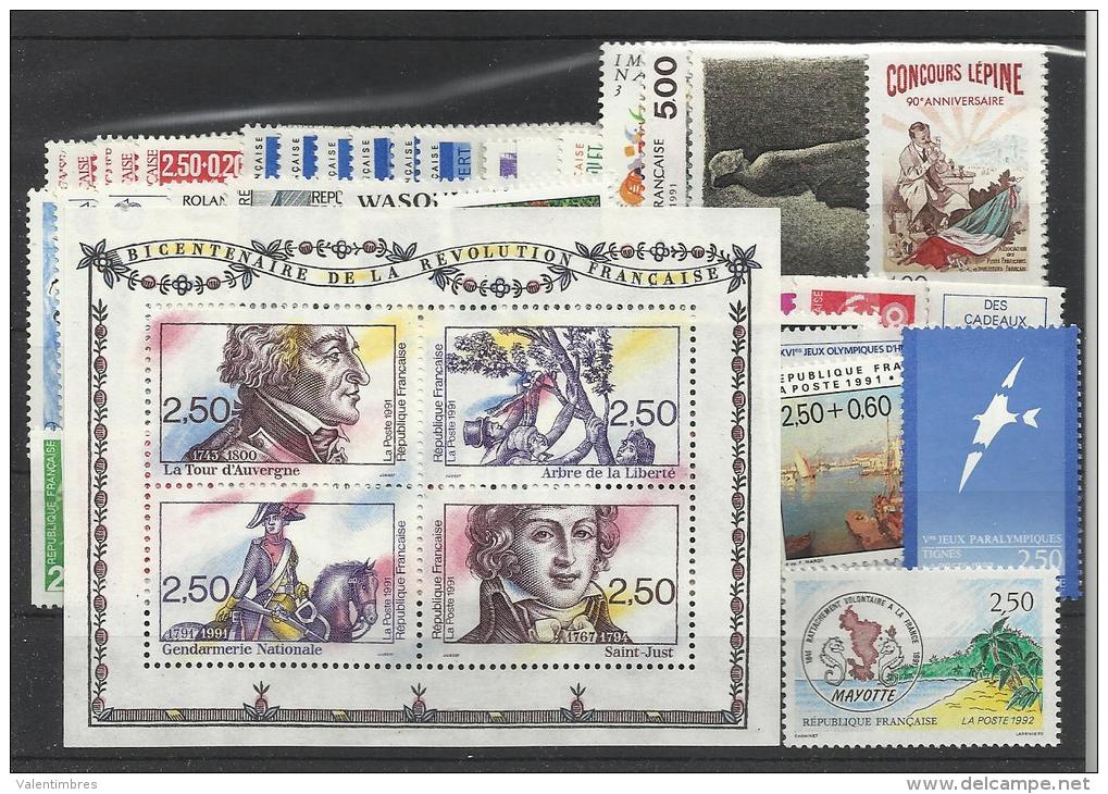 France Année Complète Neufs ** MNH  1991 - 1990-1999