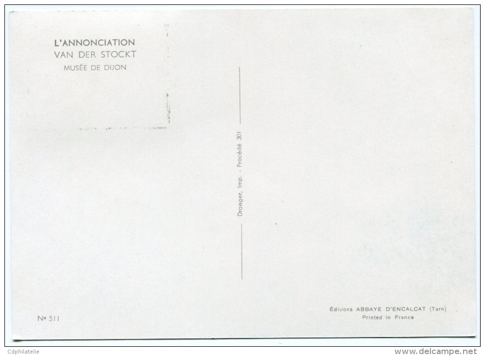 DAHOMEY CARTE MAXIMUM DU PA 112  30F. TABLEAU  L'ANNONCIATION..... OBLITERATION 1er JOUR COTONOU 20 DEC. 69 - Bénin – Dahomey (1960-...)