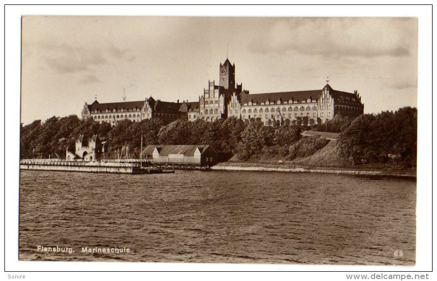 FLENSBURG MARINESCHULE 1929 - VECCHIA CARTOLINA FORMATO PICCOLO - C479 - Flensburg