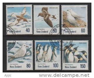 Oiseaux Du Territoire De Ross.(Antarctique Neo-Zelandais) 6 T-p Obliteres.  Serie Complète - Oblitérés