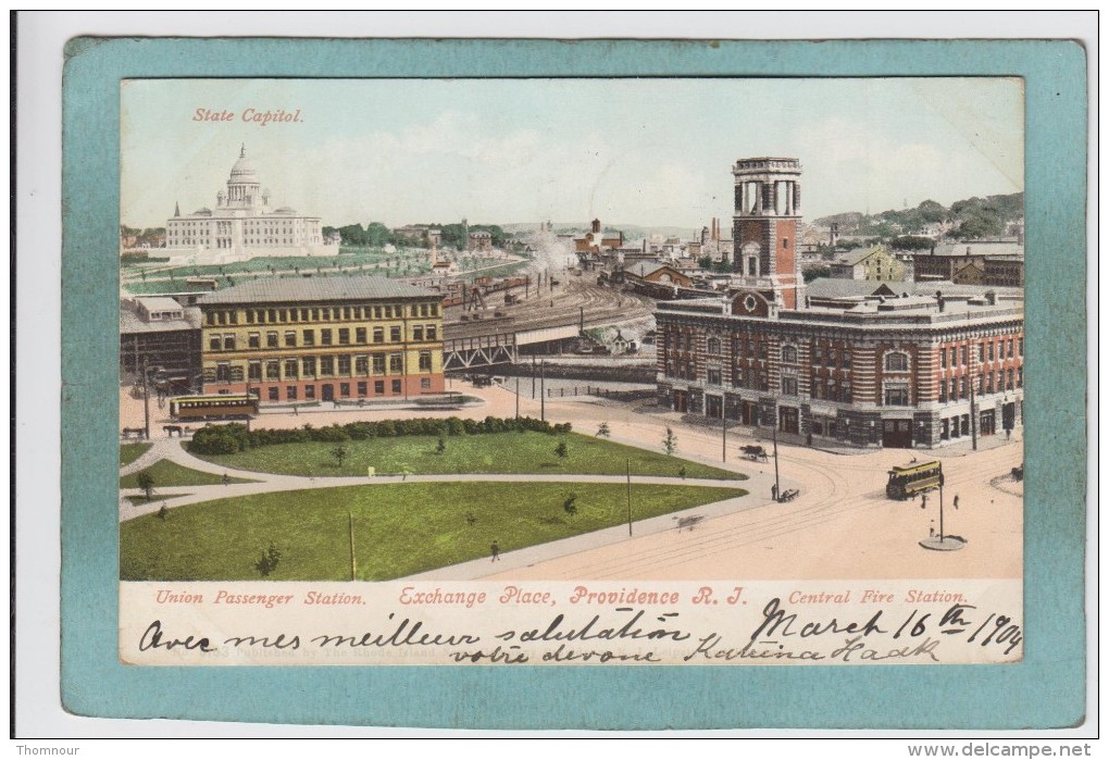 UNION  PASSENGER  STATION  -  EXCHANGE  PLACE  -  PROVIDENCE  -  CENTRAL  FIRE  STATION  - 1905 - - Providence
