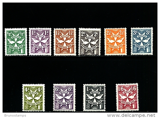 MALTA - 1968  POSTAGE DUES  PERF.  12 1/2  SET  MINT NH - Malta