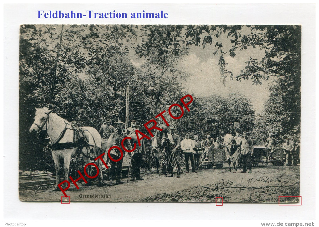 FELDBAHN-Traction Animale-Cheval-Vache-GRENADIERBAHN-CARTE Allemande-GUERRE 14-18-1 WK-Militaria-France-Feldpost- - Guerre 1914-18