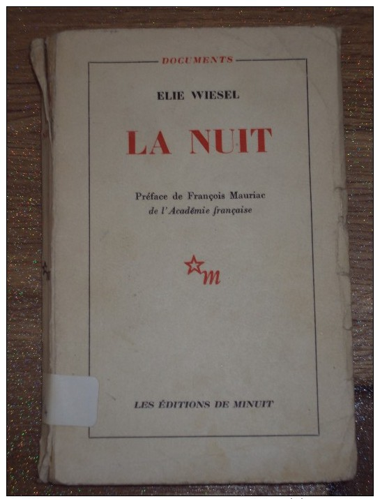 La Nuit Par Elie WIESEL, Préface De François MAURIAC, 1958 Récit Holocauste Prix Nobel De La Paix - Histoire