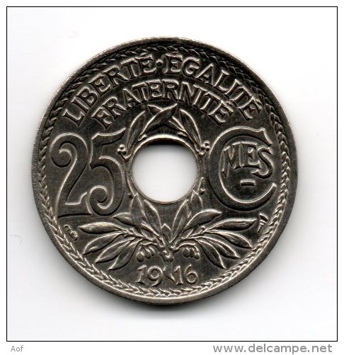 25c 1916 - 25 Centimes